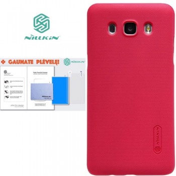 Galaxy J5 2016 deklas raudona "Nillkin" Frosted Shield + plėvelė
